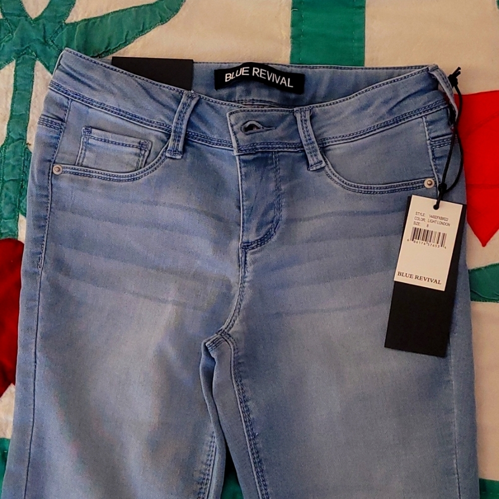 Blue Revival Skinny Jeans Size 8